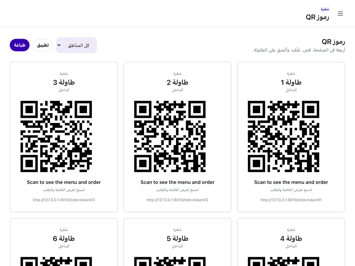 ورقة الرموز، أربعة في الصفحة، جاهزة للطباعة